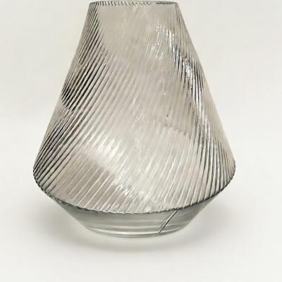 Ribbed Glass Vase | Elegant Tapered Design