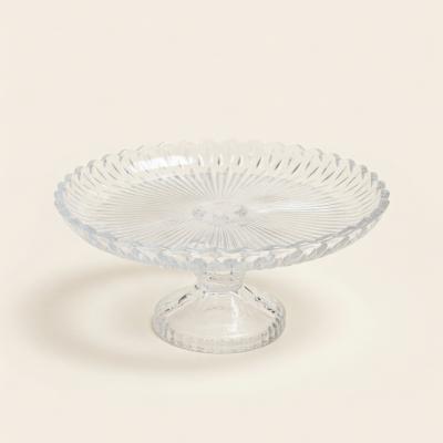 Crystal Starburst Glass Pedestal Cake Stand