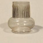 Smoky Ribbed Glass Vase | Bubble Base Decorative Flower Vase