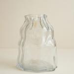 Organic Wavy Glass Vase - Modern Sculptural Design