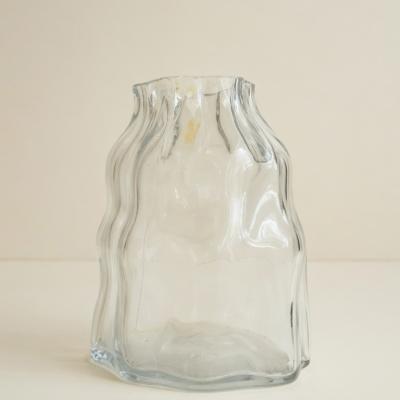 Organic Wavy Glass Vase - Modern Sculptural Design