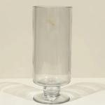 Tall Footed Clear Glass Vase | Modern Cylindrical Bud Vase | Minimalist Decor