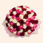 Romantic Red & White Rose Bouquet – Eternal Love